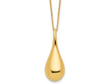 14K Yellow Gold Drop Pendant Necklace with Chain